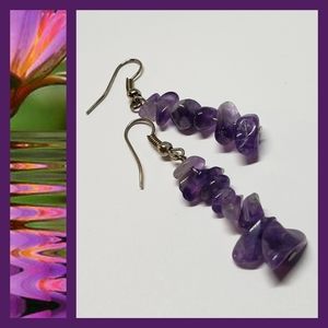 Amethyst Chip Gemstone Earrings